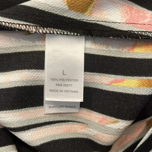 Bison Bisou Striped Wide Leg Pants Size L - Picture 5 of 11